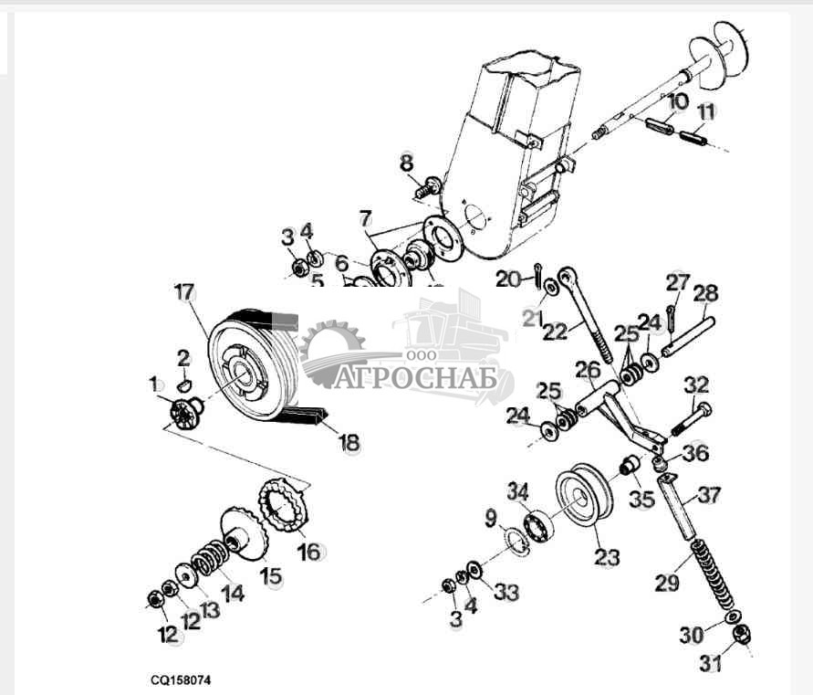 Привод элеватора чистого зерна 